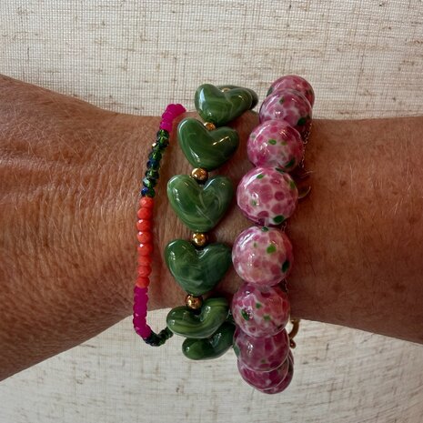 Armband kraal slot roze