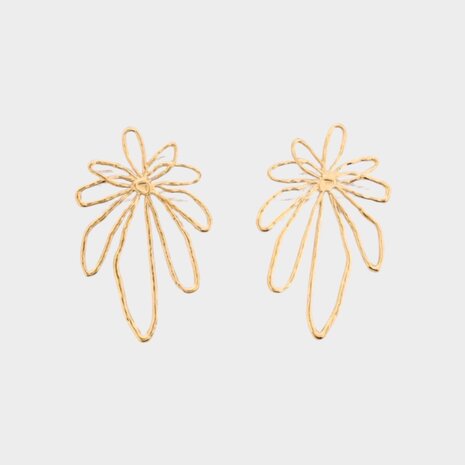 Oorbellen steker staal bloemen
