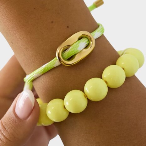 Armband boon staal felroze