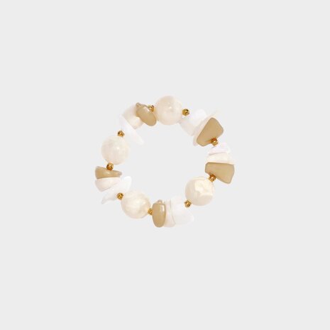 Armband beads staal nature