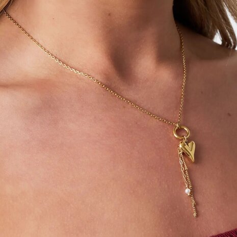 Ketting hart parel goud