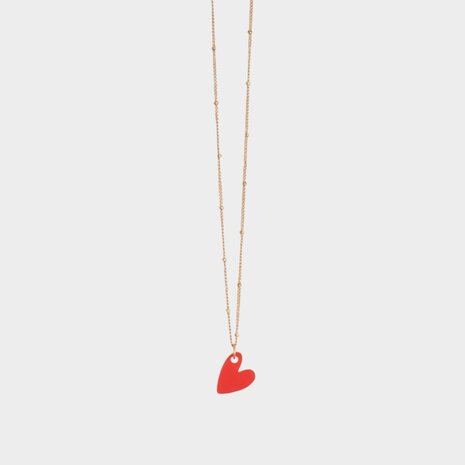 Ketting hart acryl rood