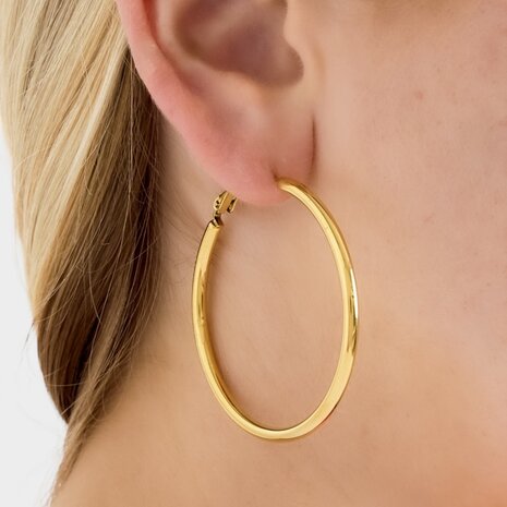 Oorbellen creool goud staal XL