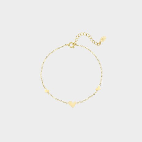 Armband trio hart staal