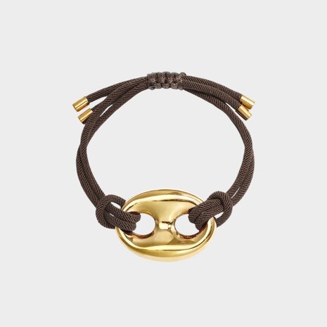 Armband boon staal bruin