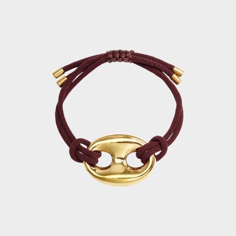 Armband boon staal bordeaux