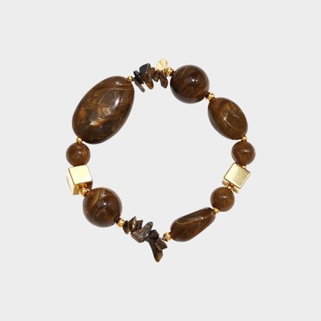 Armband resin square bruin