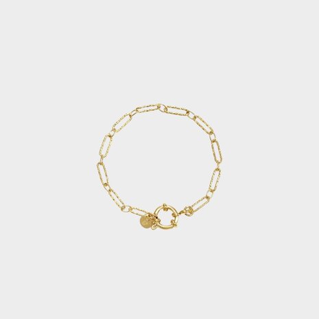 Armband schakel goud geborsteld
