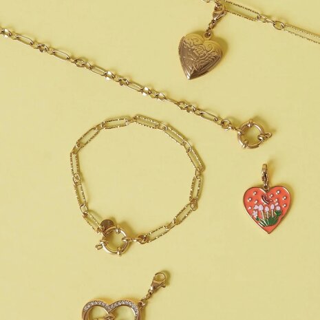 Armband schakel goud geborsteld