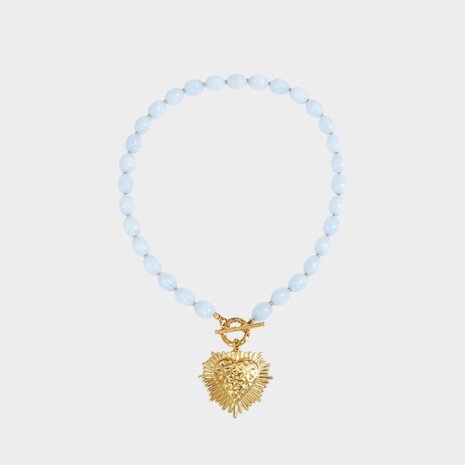 Ketting staal hart blauw