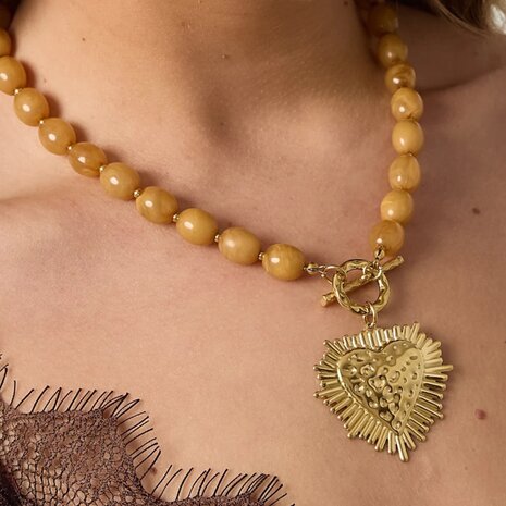 Ketting staal hart blauw