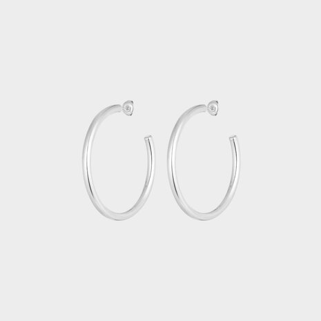 Oorbellen creool staal zilver