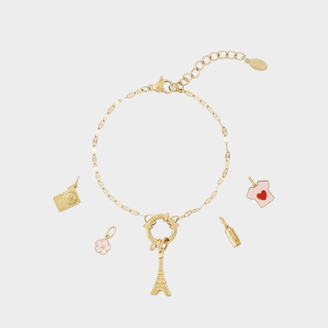 Armband bedel Parijs roze