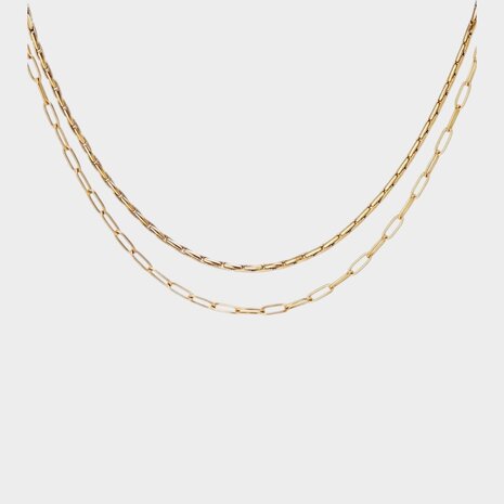 Ketting dubbel schakel goud