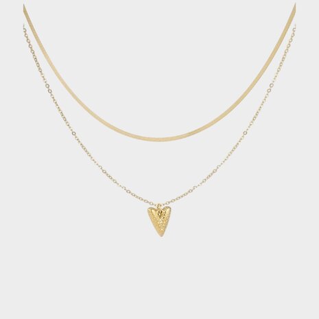 Ketting dubbel geborsteld hart