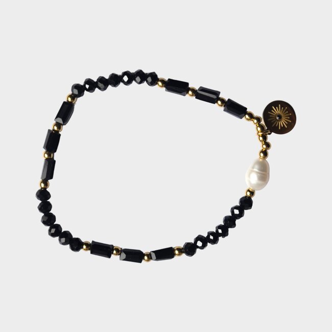 Armband facet parel zwart