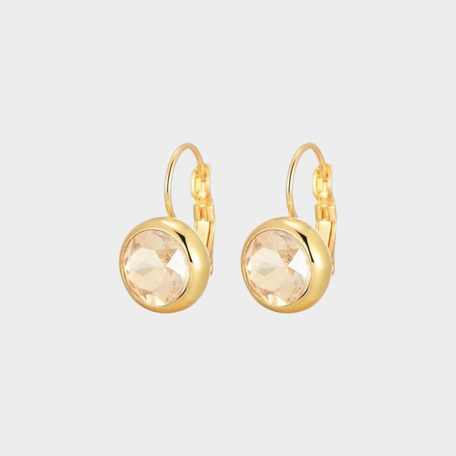 Oorbellen haak crystal nude