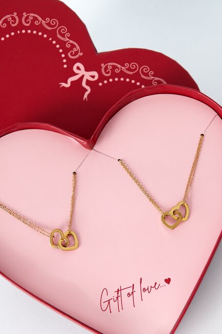 Armband set staal hart