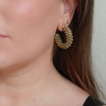 Oorbellen creool candy olijf