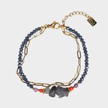 Armband set staal blauw