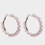 Oorbellen creool disc roze