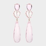 Oorbellen drop hart roze