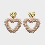 Oorbellen candy hart beige