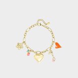 Armband staal bedel oranje