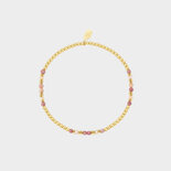 Armband staal Hematite pink