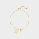 Armband staal bloem goud