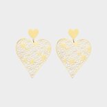 Oorbellen hart bloem goud