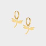 Oorbellen creool libelle goud