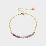 Armband parel paars