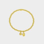 Armband goud staal bloemen