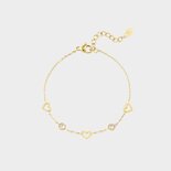 Armband schakel hart wit
