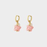 Oorbellen creool ster roze