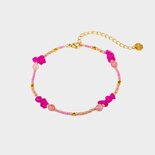 Armband staal fuchsia