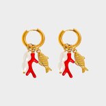 Oorbellen creool koraal rood