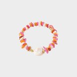 Armband staal schelp fuchsia