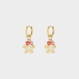 Oorbellen creool bloem rood