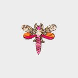 Broche libelle fuchsia