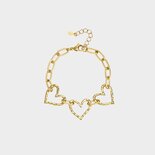 Armband schakel trio hart