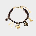 Armband leopard bedel bruin