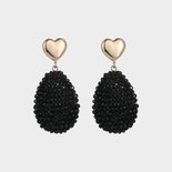 Oorbellen candy hart zwart