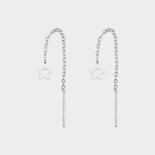 Oorbellen bloem ketting zilver
