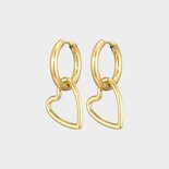 Oorbellen hart open goud