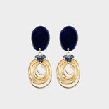Oorbellen resin staal blauw