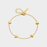 Armband hartjes staal