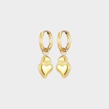 Oorbellen creool hart schelp