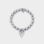 Armband bolletjes hart zilver